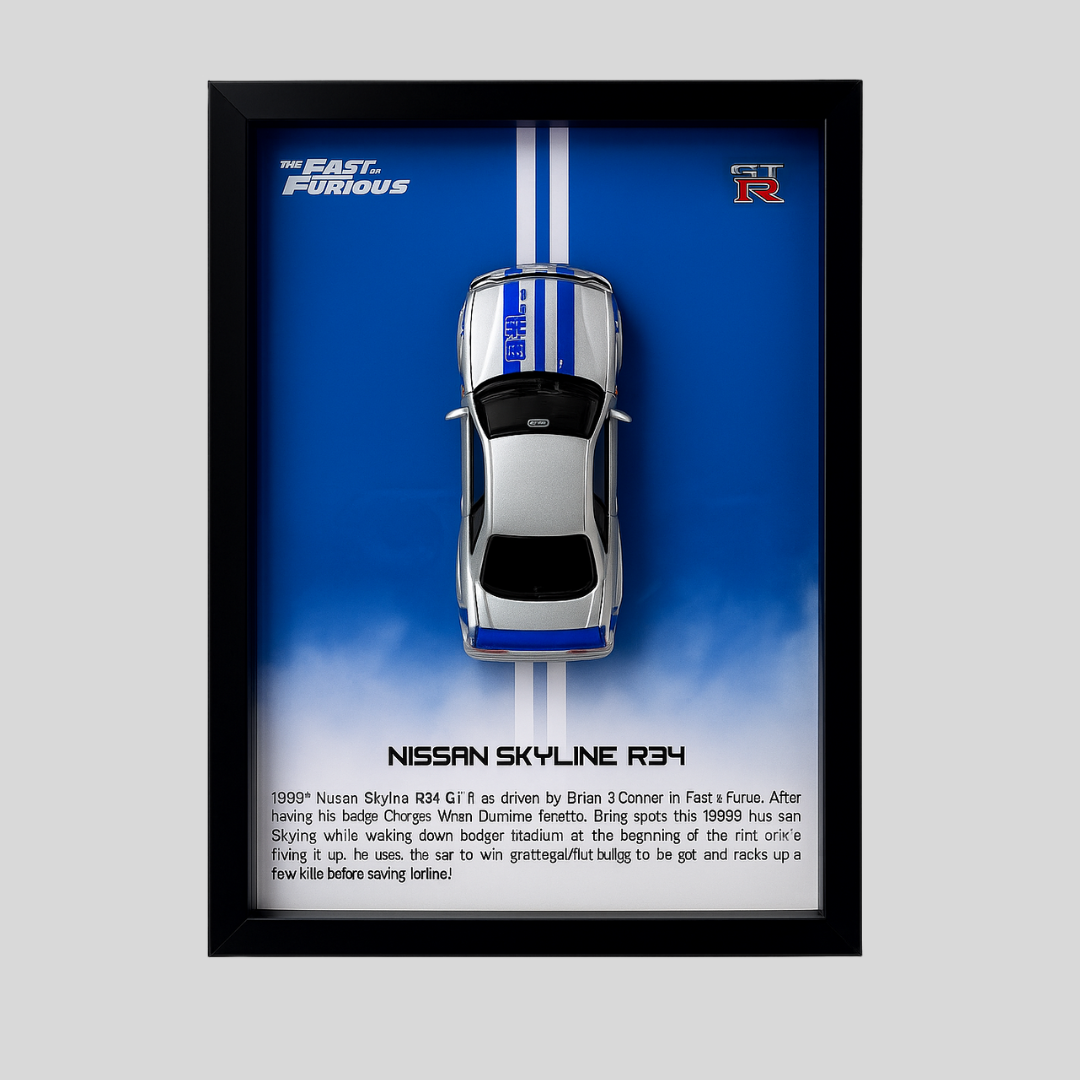 Nissan GTR 3D Car Frame Wall Art