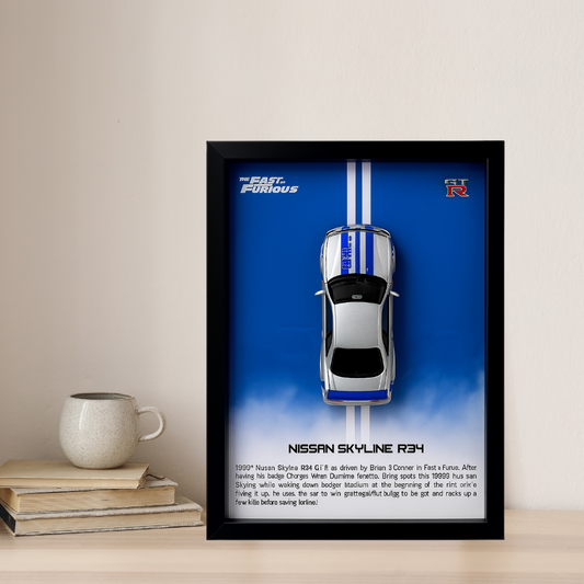 Nissan GTR 3D Car Frame Wall Art