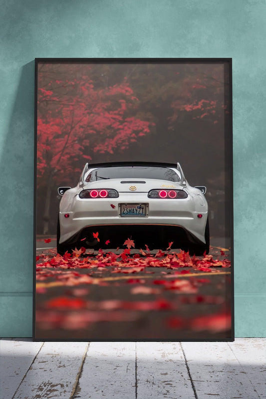Toyota Supra In Autumn | Car Poster Wall Art